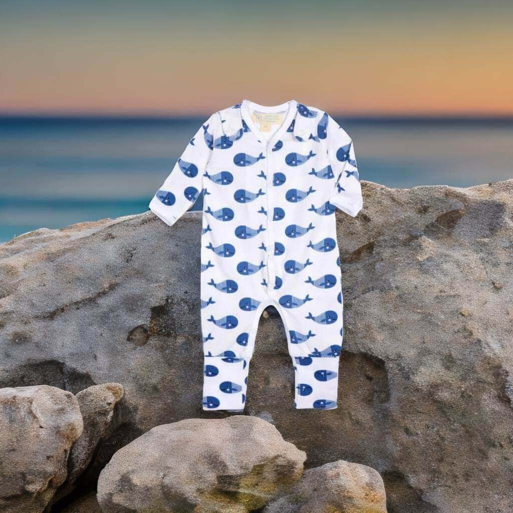 All - in - One Footed Pajamas with Attachable Bib - Curiosity Cottage