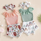 Barnyard Chic: Baby Girl Romper & Shorts Set with Lace Details - Curiosity Cottage