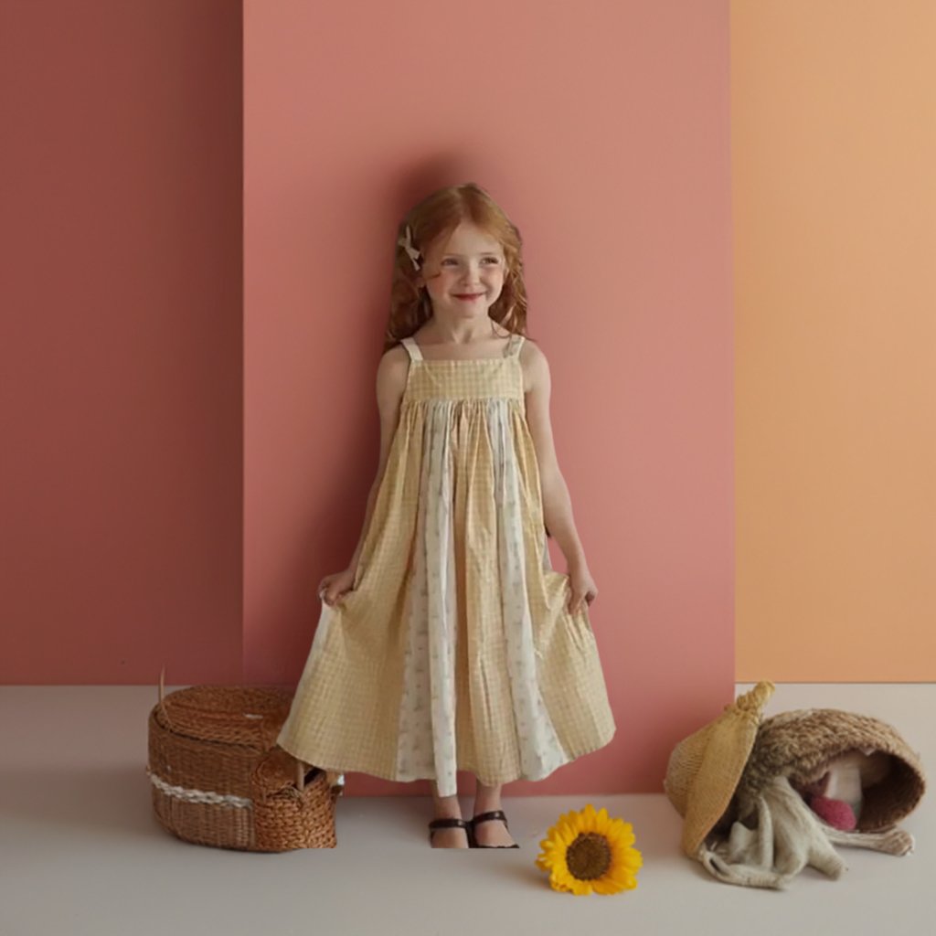 Summer Sunshine: Girls' Soft Cotton Floral Sundress - Curiosity Cottage