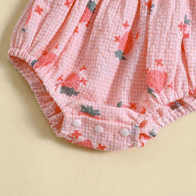 Sweet Strawberry Summer: Baby Girl Romper & Headband Set - Curiosity Cottage